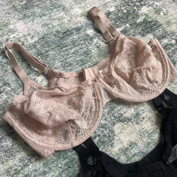 Two SheCurve Full Coverage Lace Minimizer Bras - Petal - 36F  36DDD Shecurve Bra - Picture 2 of 10